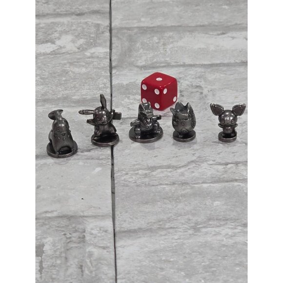 POKEMON Monopoly Kanto Edition Replacement Game Parts Pieces 5 Tokens and 1 Dice - Picture 5 of 5